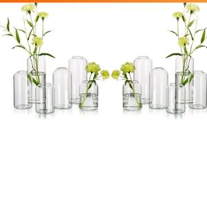 3 Clear Glass Bud Vase